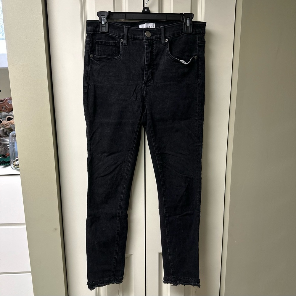 LOFT Classic Modern Skinny Black Denim Jeans Size 28/6